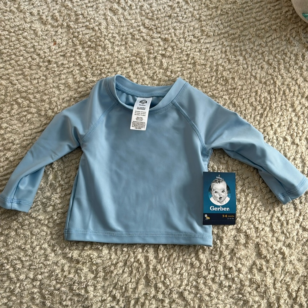 Gerber unisex baby toddler UPF 50+ long sleeve rashguard swim shirt